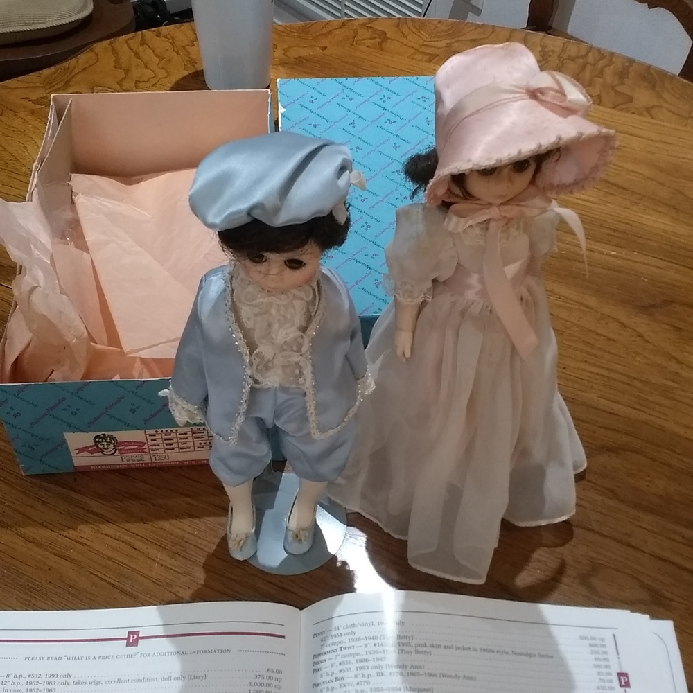 Madame Alexander vintage 12-in Pinky and blue boy  dolls
